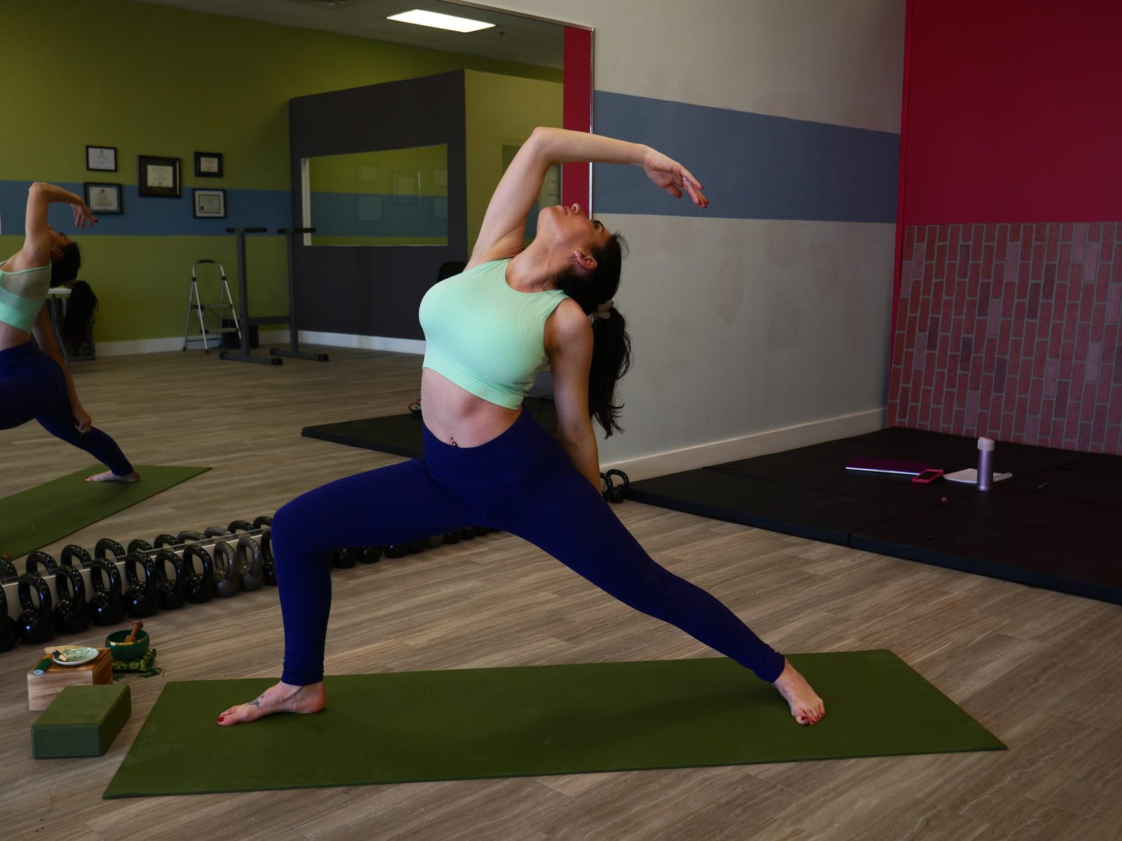 Amanda doing a yoga stretch